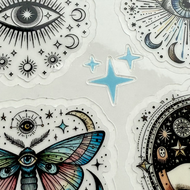 Planche Stickers mystiques transparents 