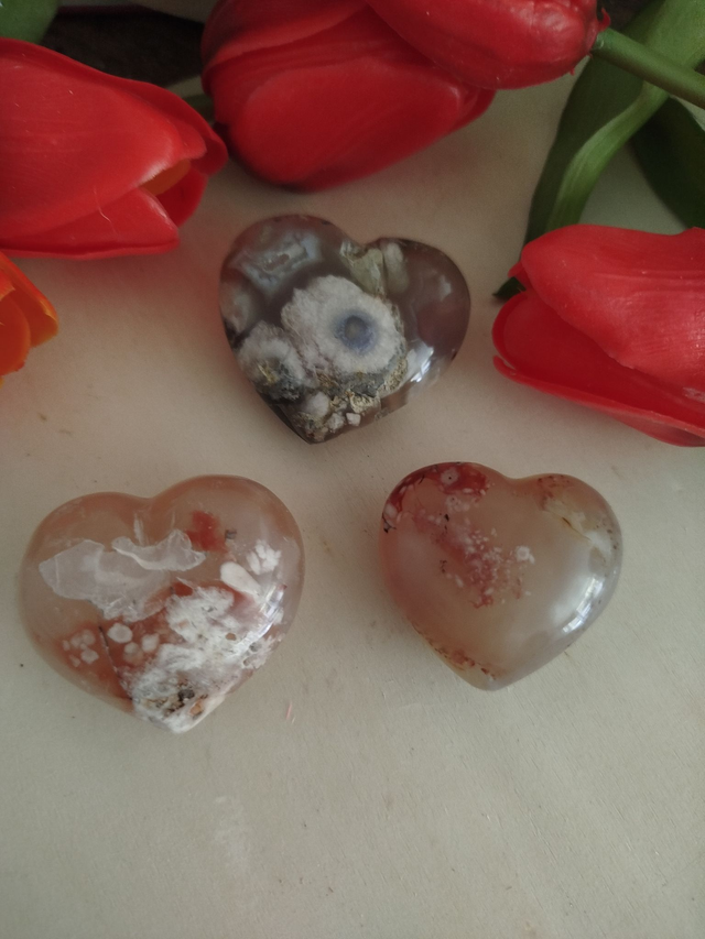 Cœurs en Agate Fleur