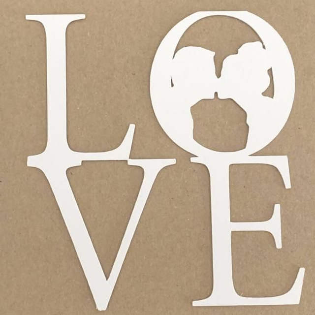 LOVE Writing Cut Outs White