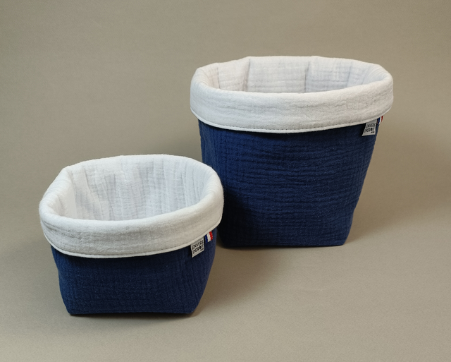 Paniers en double gaze unie couleur vive