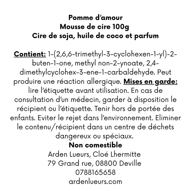 Mousse de cire Pomme d’amour