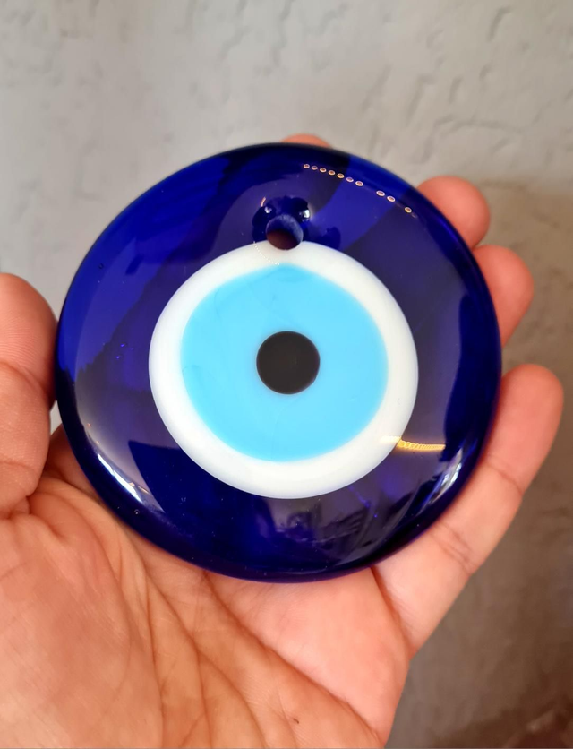 Grand "oeil turc" en verre ~ 12cm diamètre 