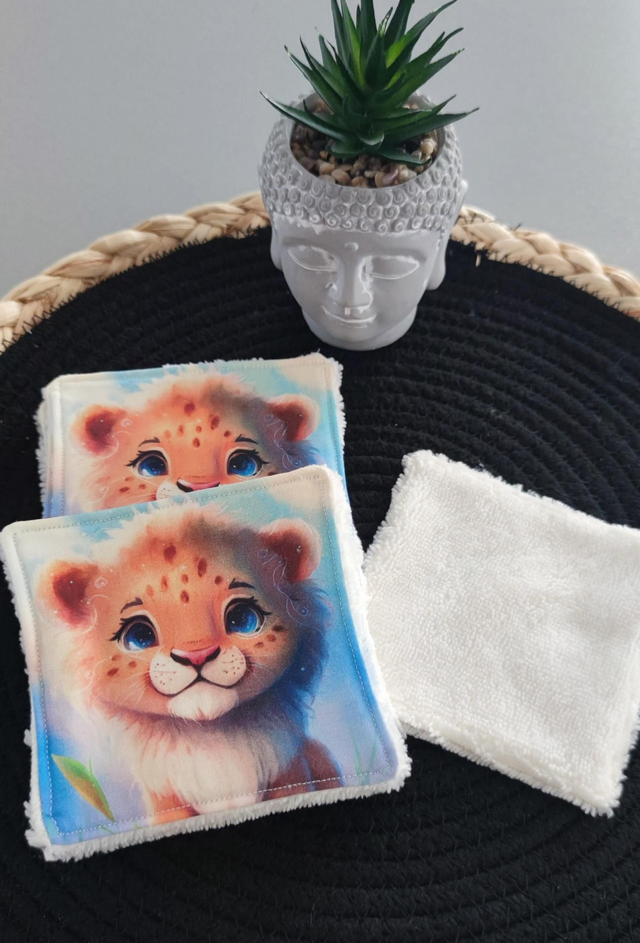 Lingettes lavables x8 bébé lion 