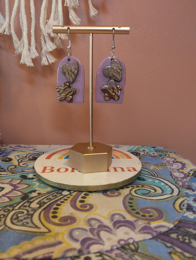 Heart and flower Arch earrings 