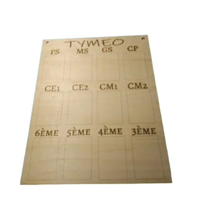 Panneau en Bois Personnalisable pour Photos Scolaires