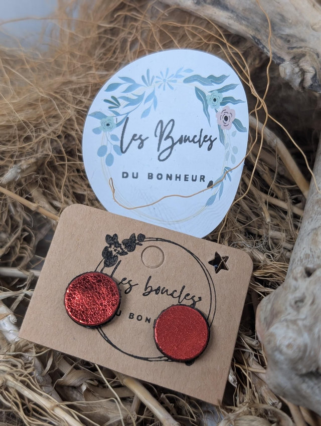 Boucles d'oreilles puces rouge pu042