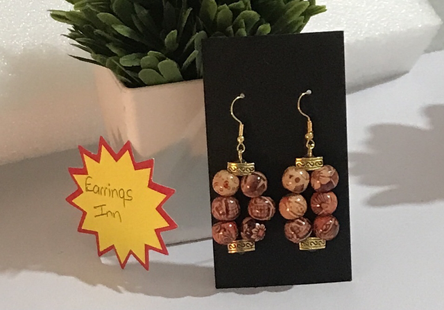 Brown Wood Earrings- Mixed - MWD95