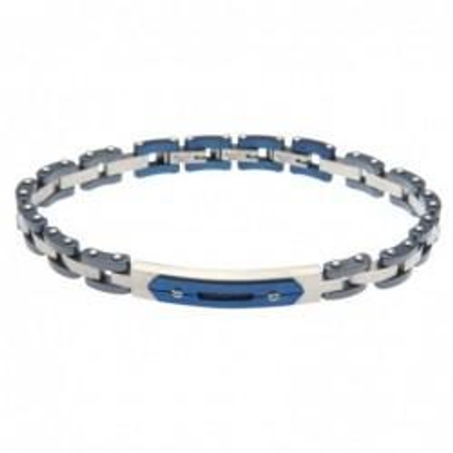 Bracciale uomo in acciaio e ceramica 