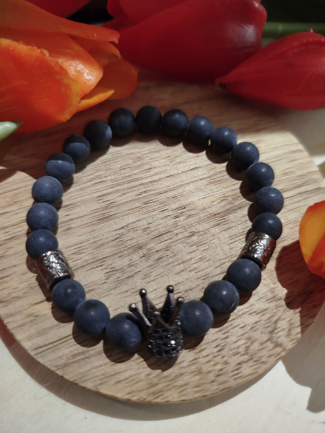 Bracelet en Agate  Noire 