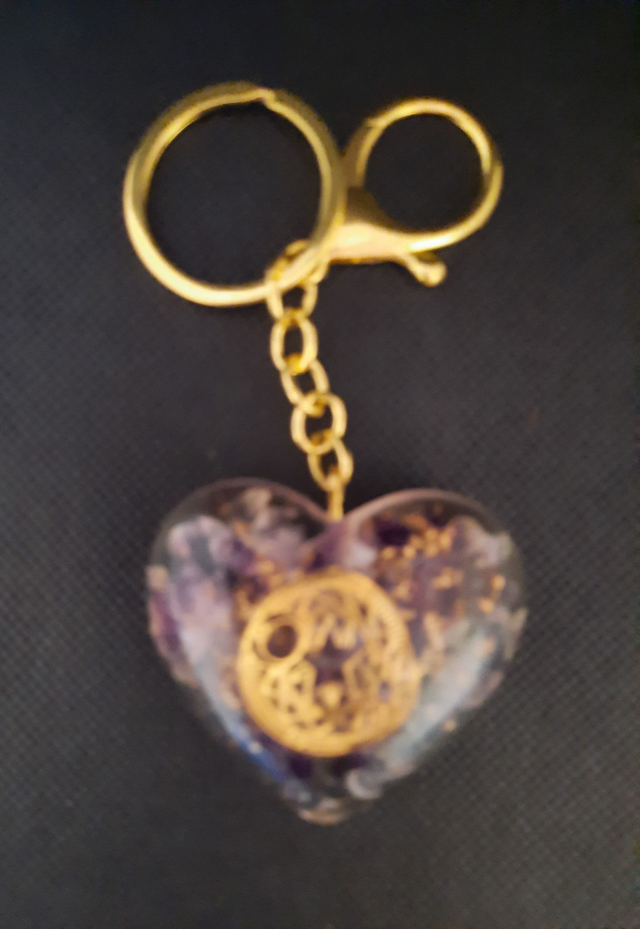 Bijou de Sac Coeur Orgonite Améthyste