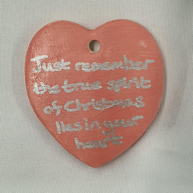 True spirit of Christmas Heart hanging decoration