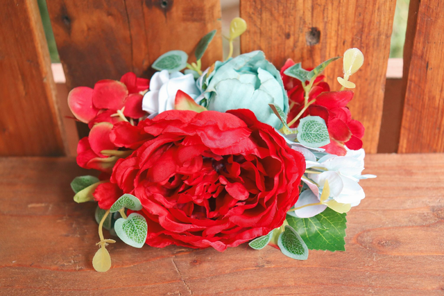 Hair flowers • XL • Red &amp; pastel