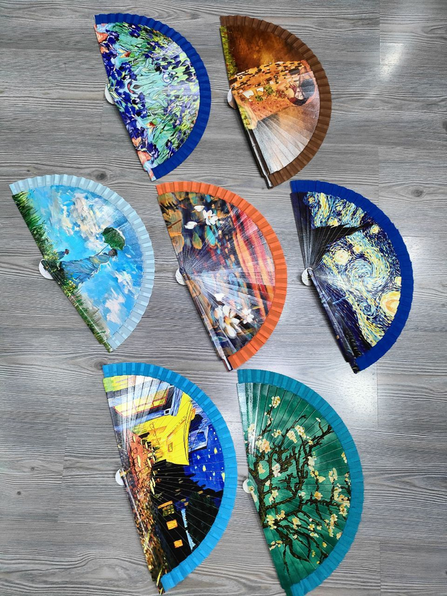 Ventaglio dei pittori impressionisti (completamente in legno)