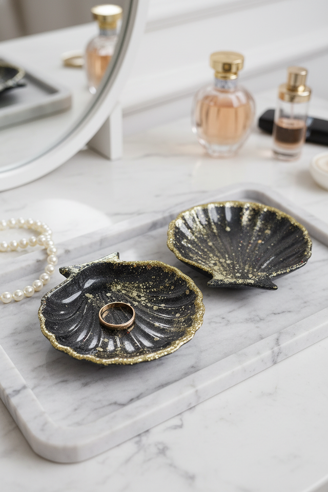 Porte bijoux - Collection Champagne nocturne LOT de 2 coquillages