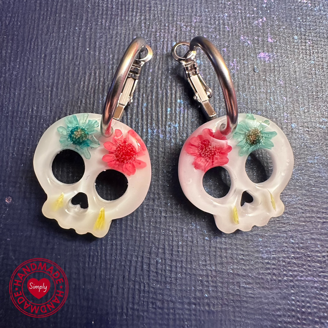 Earring Huggies - Sugar Skull Charms