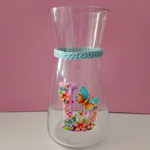 Personalised Floral &amp; Butterfly Vase - Flower &amp; Butterfly Vase