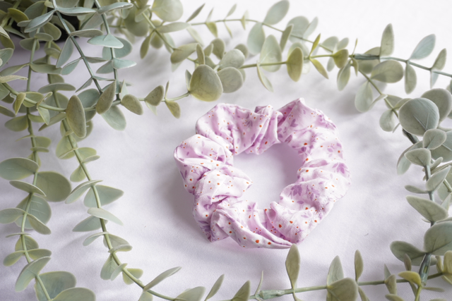 Purple Floral Scrunchie