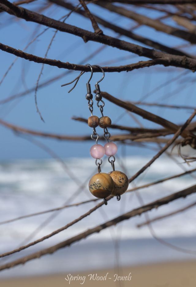 Wildstone Drops, quarzo rosa e diaspro dendritico