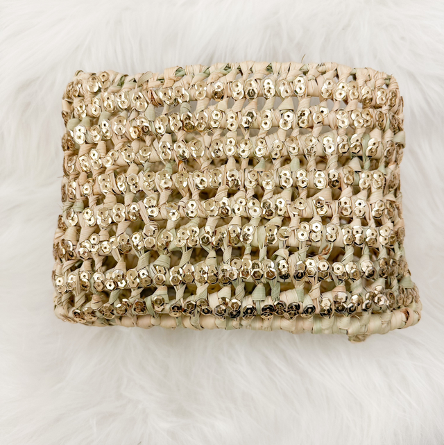 Panier à sequins dorés 