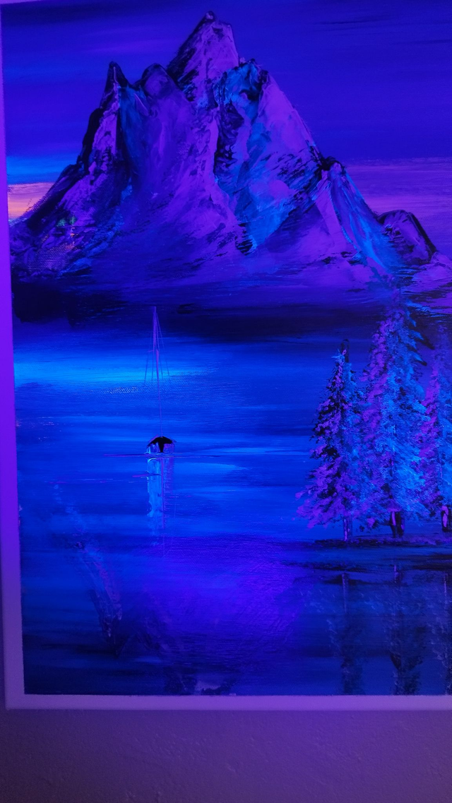 Art contemporain tableau toile œuvre d'art originale bateaux voiliers fluo