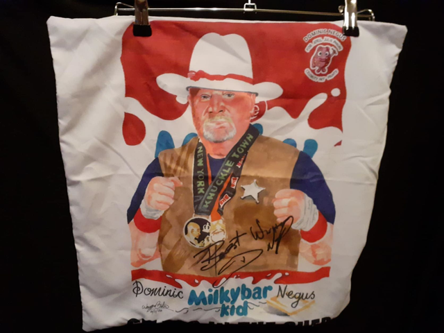 Dominic 'Milky Bar Kid' Negus Bare Knuckle Boxer Picture Silk Cushion Cover Only (45x45cm / 17.7x17.7in)