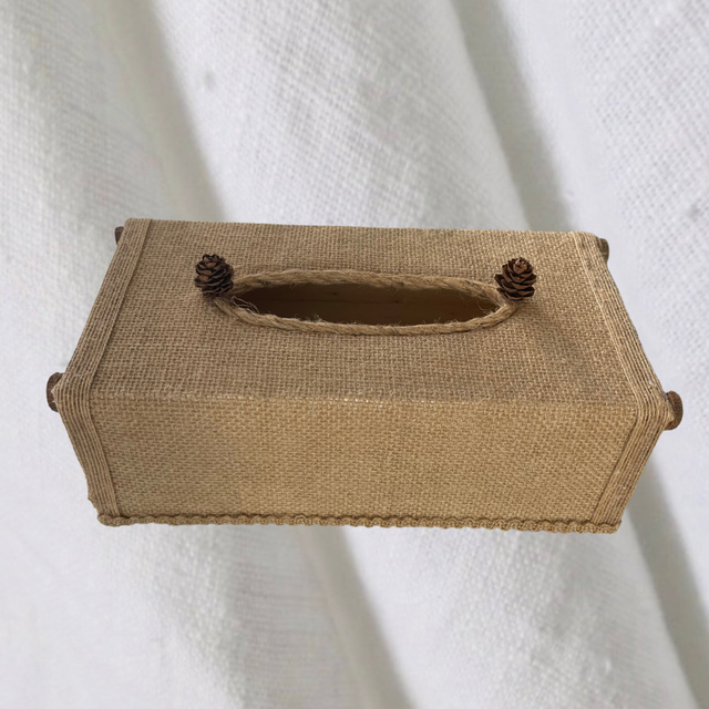 Boîte à mouchoirs toile de jute 