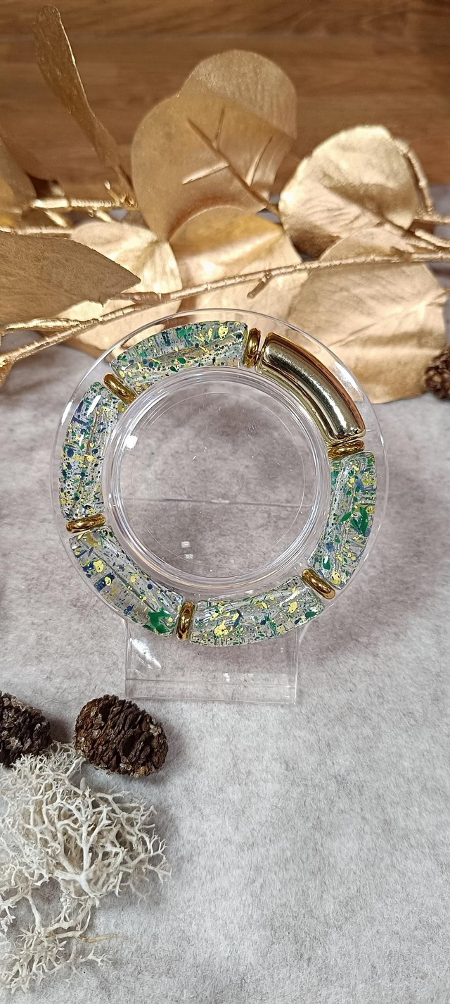 Bracelet Perles transparentes bleues