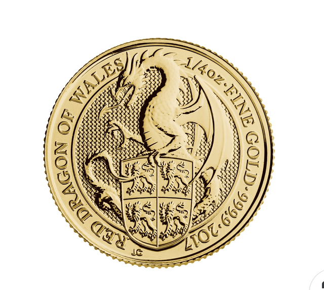 UK 1/4 oz Gold Queen's Beast Dragon Coin