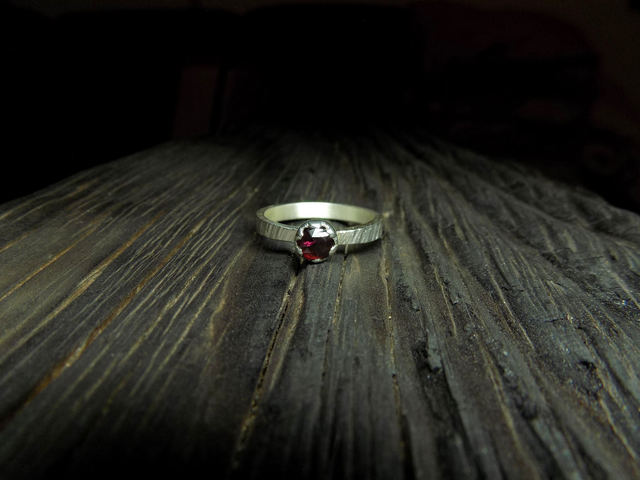 NOCTURNE-Bague Argent&Grenat Almandin