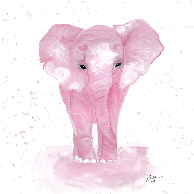 Elephant baby pink card