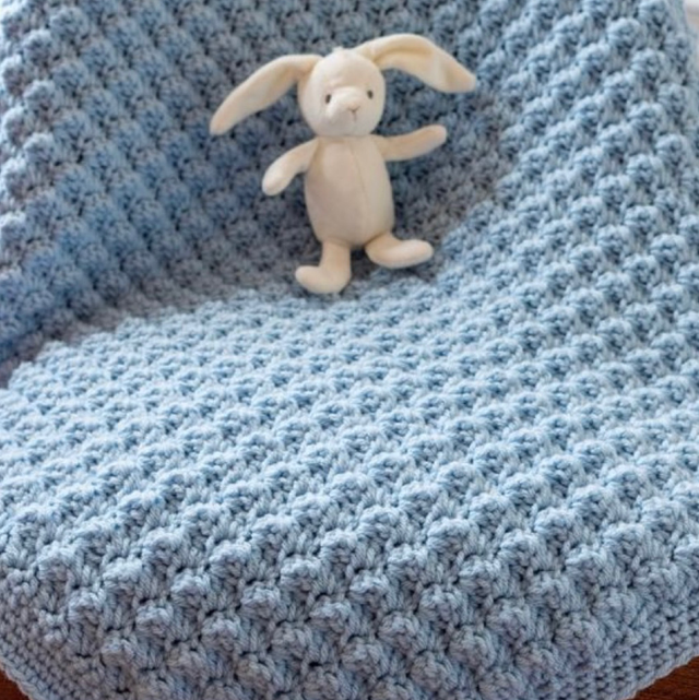 Babydeken licht blauw 70 cm x 75 cm