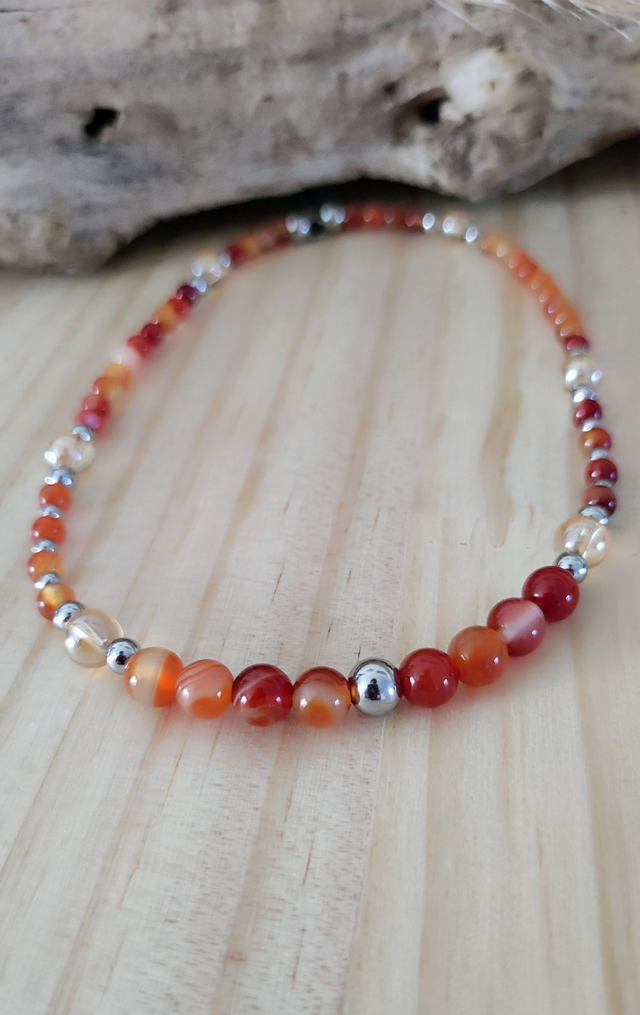 Attache portable Cornaline et Aqua aura