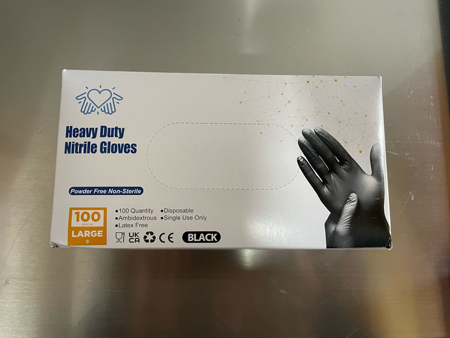 Heavy Duty Black Nitrile Gloves (Pack of 100)
