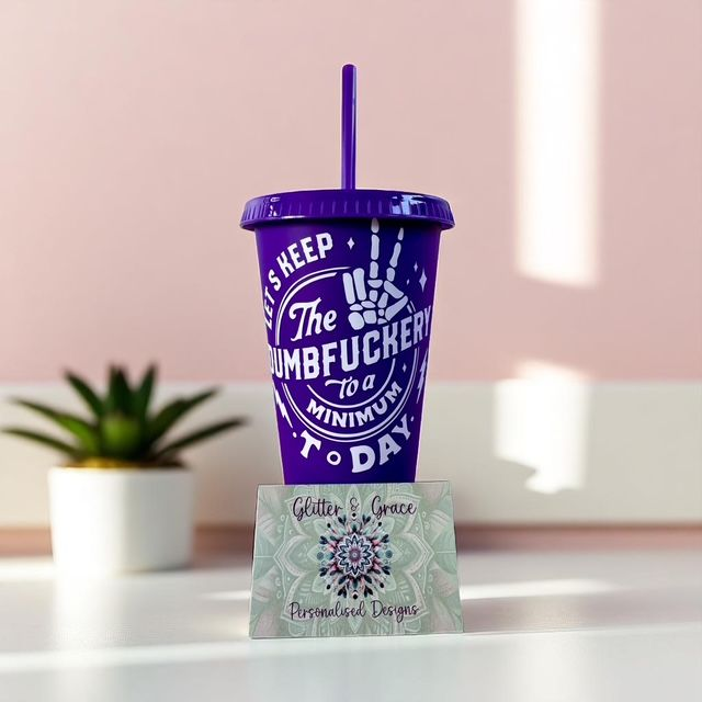 Dumbfuckery Purple Cold Cup