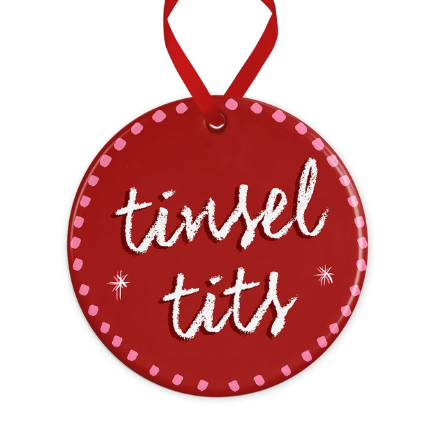 Tinsel Tits - Ceramic Christmas Decoration