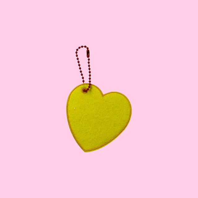Friendship charm - Yellow Heart (w/ iron-on backing)