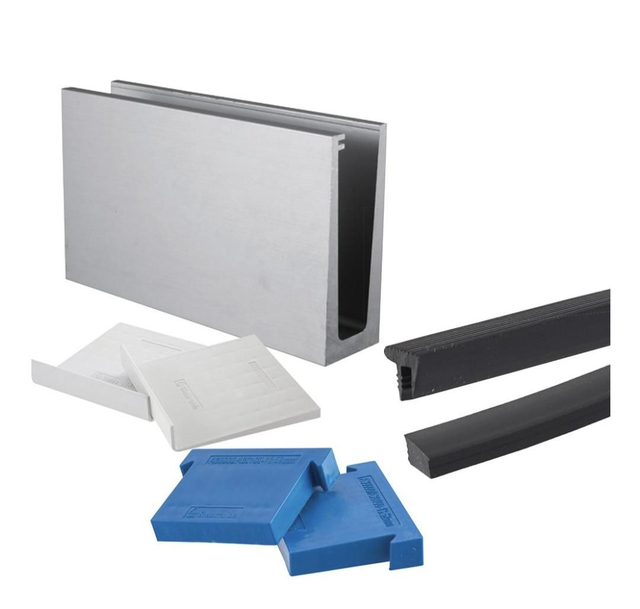 2.5m Silver Slim Balustrade Channel System BASE FIX