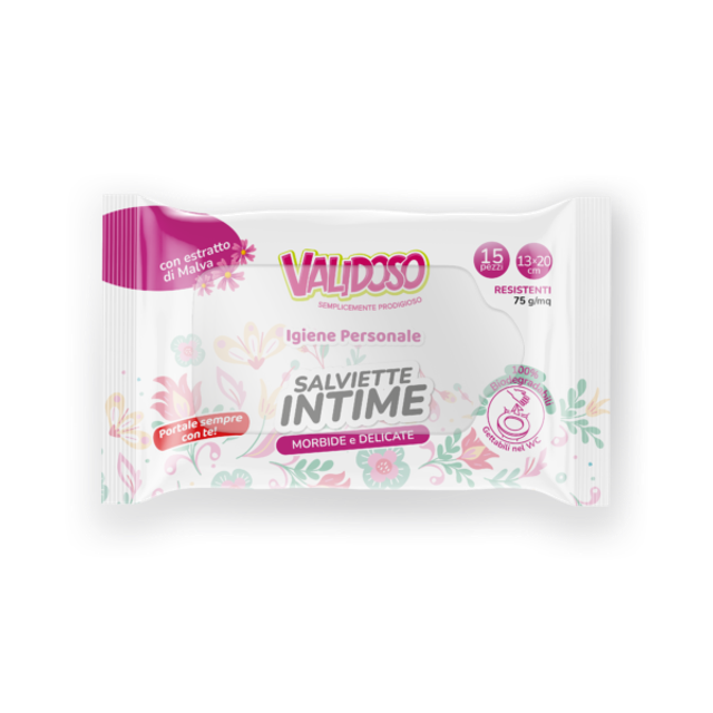 VALIDOSO SALVIETTE INTIME CON ESTRATTO DI MALVA/15PZ