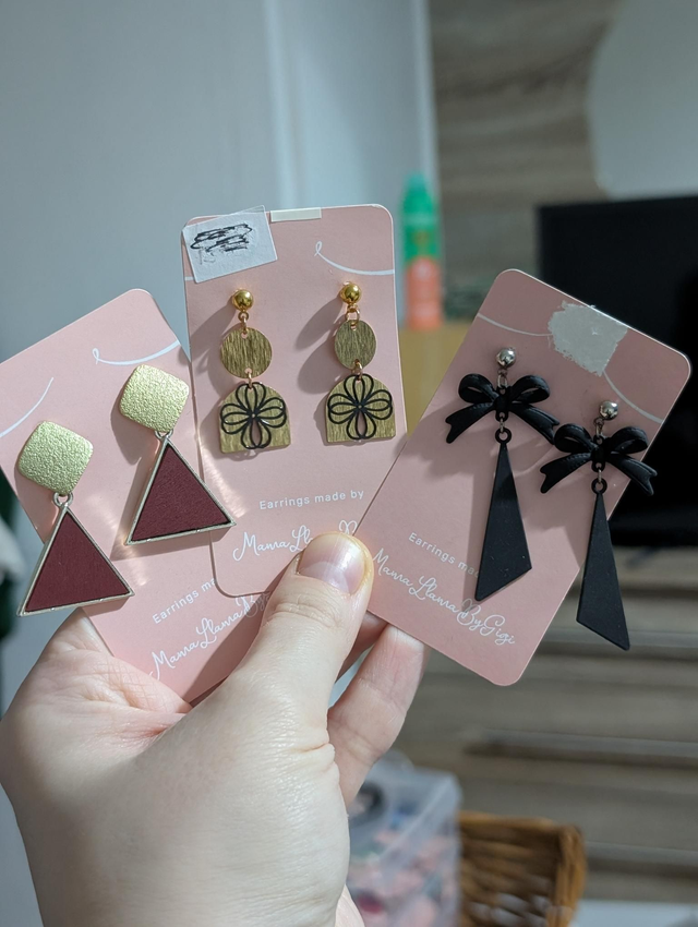 Brass and wooden earrings 