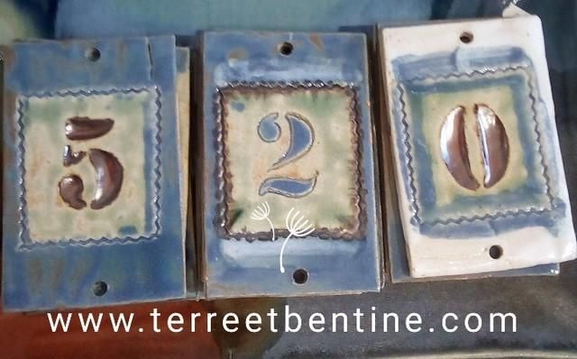 3 CHIFFRES en grès séparés 