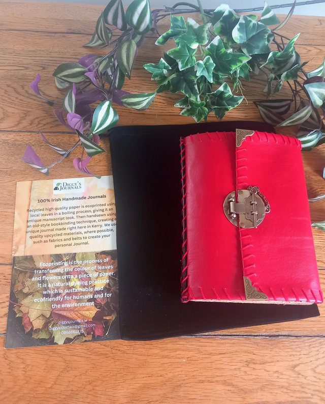 Large Ecoprinted Handmade Fabric Journal