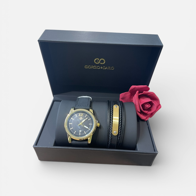 Coffret homme montre + bracelet