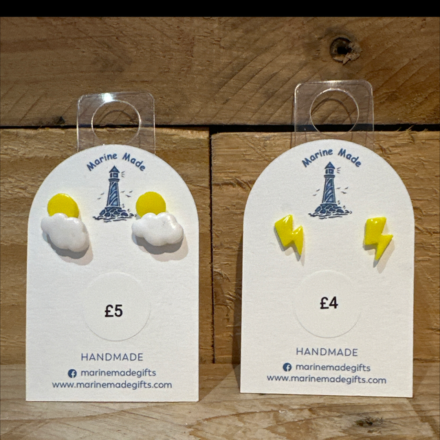 Weather Polymer Clay Stud Earrings 