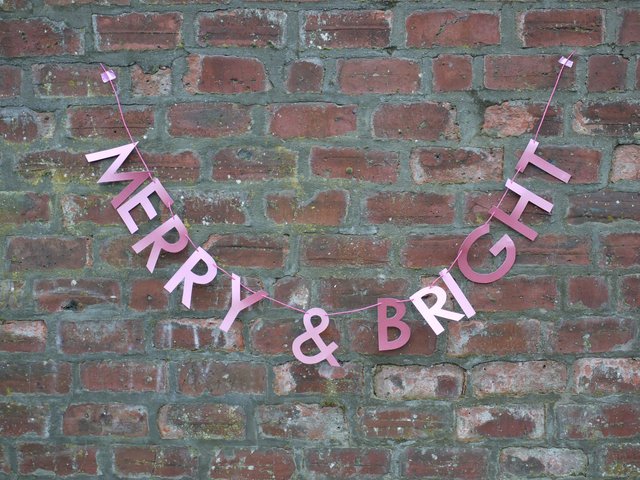 MERRY &amp; BRIGHT letter banner