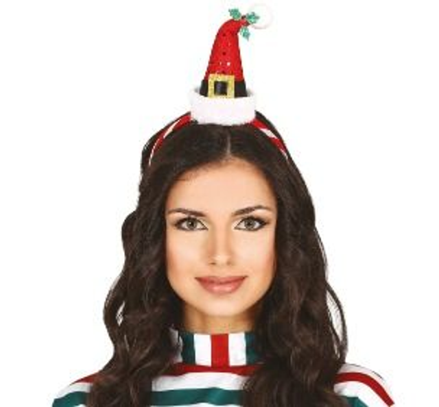NATALE , DIADEMA NATALIZIO CAPPELLINO BABBO NATALE 