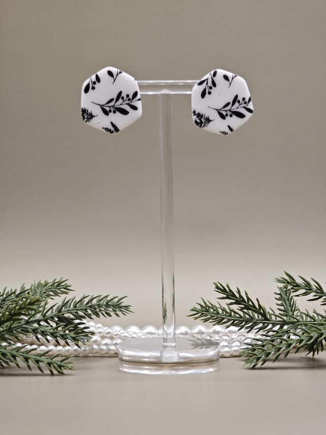 Veliki uhani s potiskom zimskih vejic