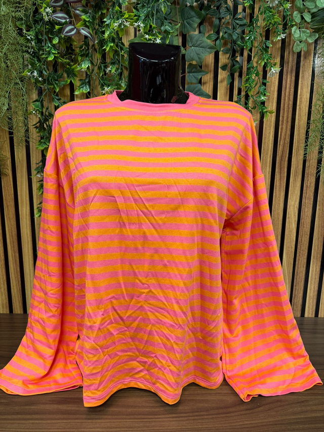 Longsleeve Lisa - oranje/roze