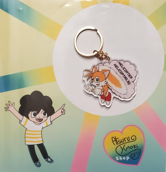Tails "Helicopter Helicoptails Helicopfail" / Acrylic Charm / Sonic / Design by Atsuru Yunoki (Me) 