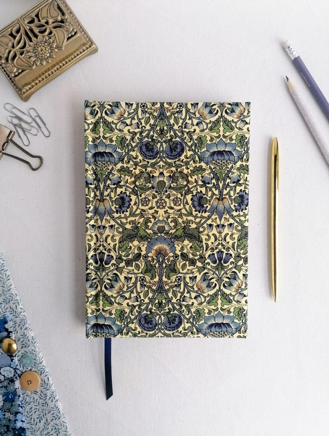 A5 lined journal with Liberty Lodden fabric cover.