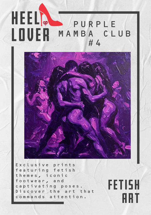 Purple Mamba Club #4 600mm x 600mm x 20mm Canvas Print   